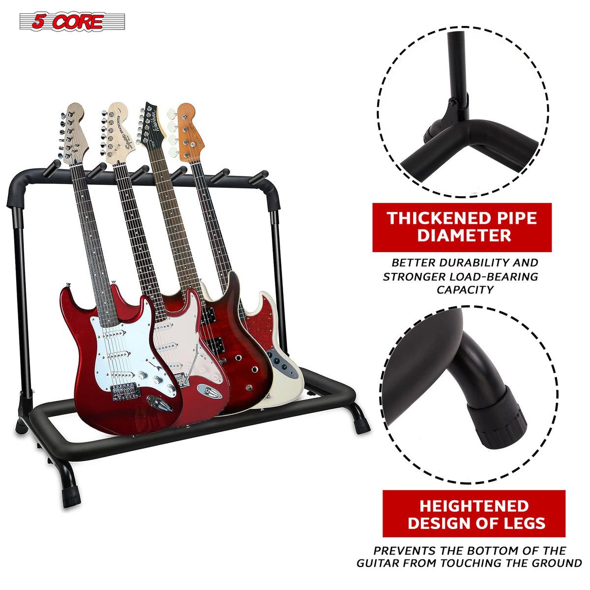 Guitar Storage Rack with Multiple Guitars