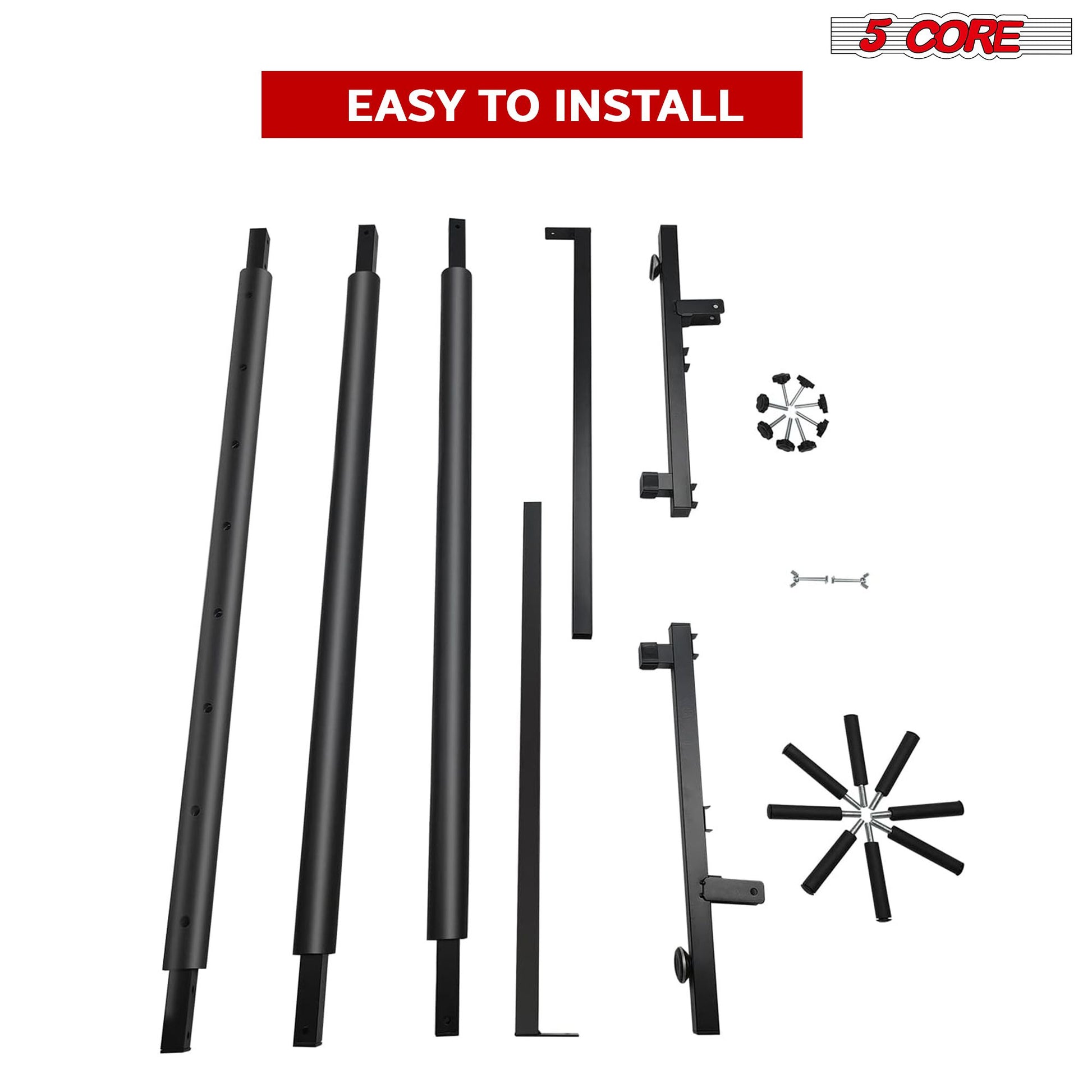 5 Core Guitar Rack 7 Slot Multi Guitar Stand - Back View