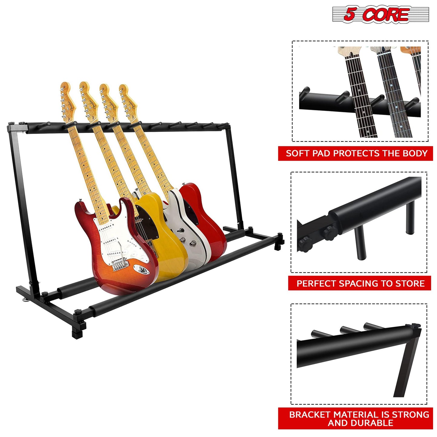 5 Core Guitar Rack with Guitars Displayed