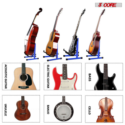5 Core Guitar Stand 2 Pack A Frame w Soft Foam Arm Non Slip Rubber for Acoustic Electric Bass image 13