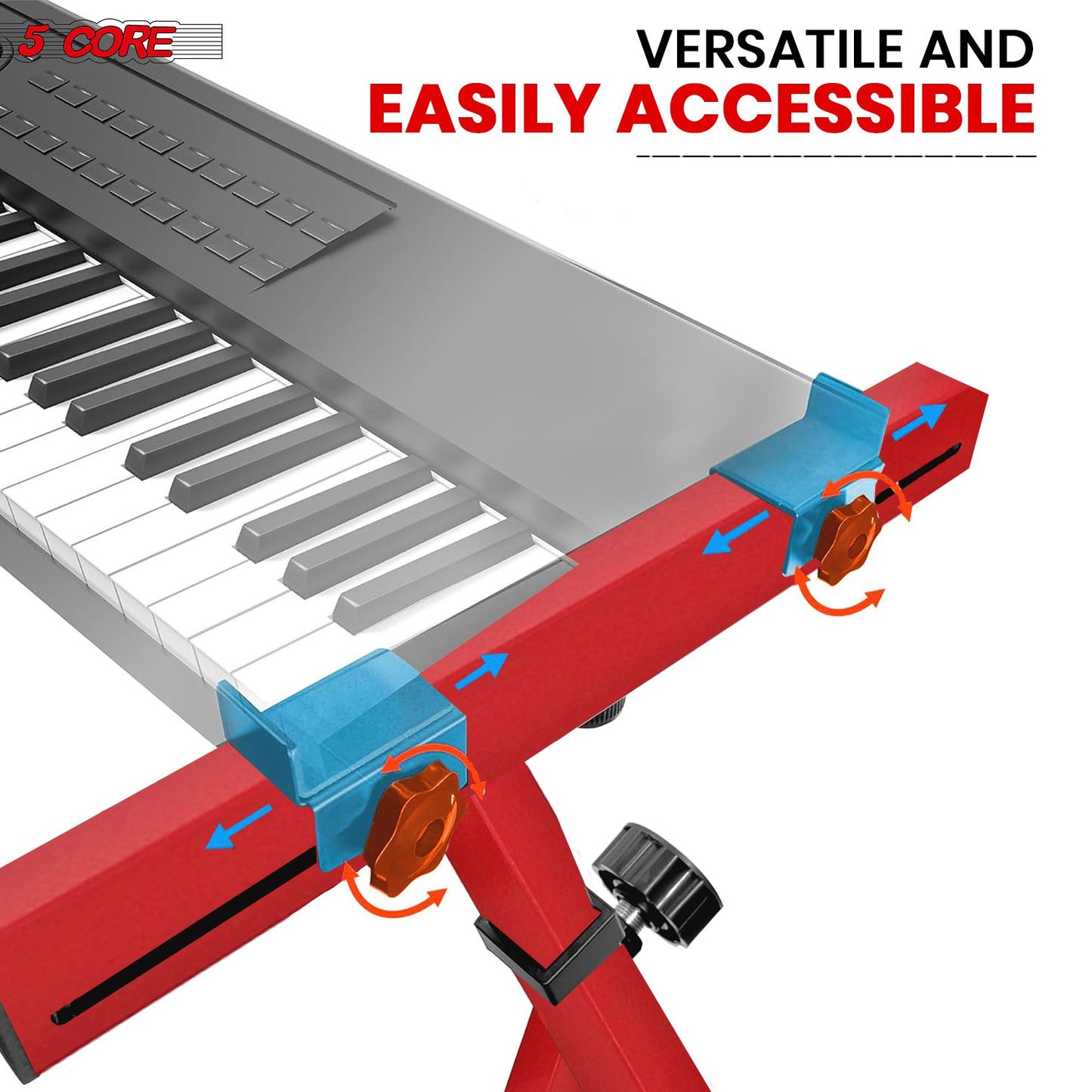 5 CORE Keyboard Stand Riser Z Style Height Width Adjustable Portable Heavy Duty Music Stands Holder for Kids and Adults  image 7