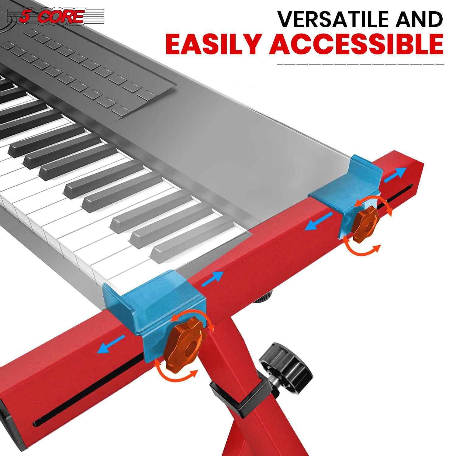 5 CORE Keyboard Stand Riser Z Style Height Width Adjustable Portable Heavy Duty Music Stands Holder for Kids and Adults  image 5
