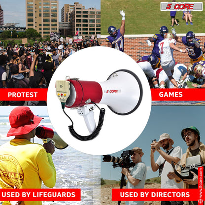 5 Core Megaphone 50W Bull Horn Professional PA Speaker w 1200 Yards Range Loud Siren Voice Amp image 6