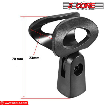 5 Core Mic Clips for Stands 4Pcs Microphone Clip Holder Universal Adjustable with 5/8" Male to 3/8" Female Screw Adapter image 2