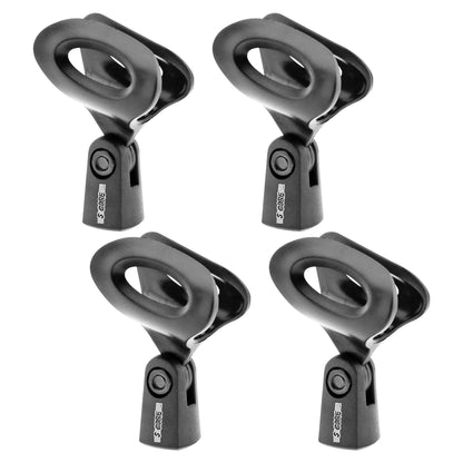 5 Core Mic Clips for Stands 4Pcs Microphone Clip Holder Universal Adjustable with 5/8" Male to 3/8" Female Screw Adapter image 1