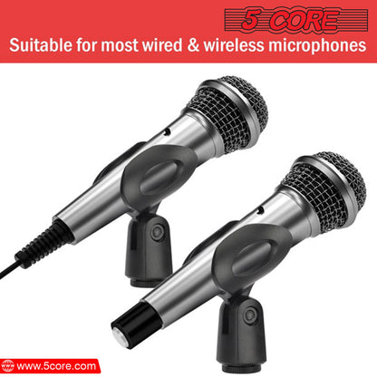 5 Core Mic Clips for Stands 4Pcs Microphone Clip Holder Universal Adjustable with 5/8" Male to 3/8" Female Screw Adapter image 3