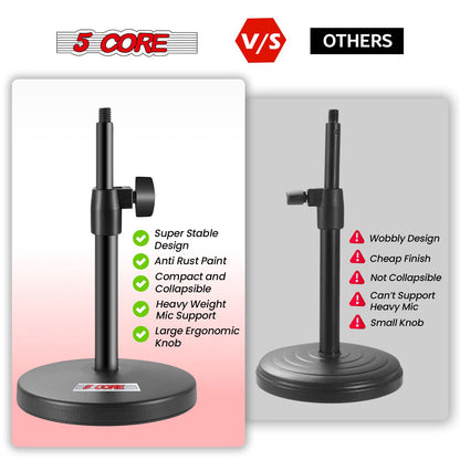 5 Core Mic Stand 3 in 1 Desktop Microphone Stands Adjustable Table Microfono Holder w Phone Clamp - MS RBS BOOM image 12