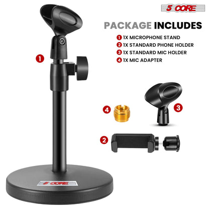 5 Core Mic Stand 3 in 1 Desktop Microphone Stands Adjustable Table Microfono Holder w Phone Clamp - MS RBS BOOM image 11