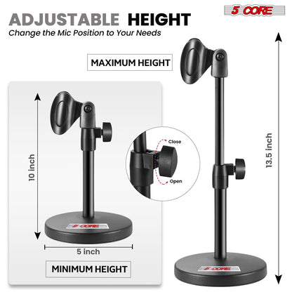 5 Core Mic Stand 3 in 1 Desktop Microphone Stands Adjustable Table Microfono Holder w Phone Clamp - MS RBS BOOM image 15