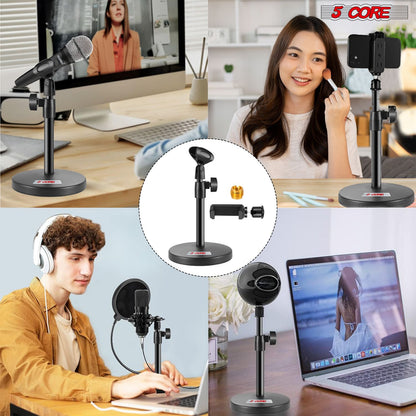 5 Core Mic Stand 3 in 1 Desktop Microphone Stands Adjustable Table Microfono Holder w Phone Clamp - MS RBS BOOM image 10