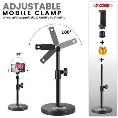 5 Core Mic Stand 3 in 1 Desktop Microphone Stands Adjustable Table Microfono Holder w Phone Clamp - MS RBS BOOM image 18