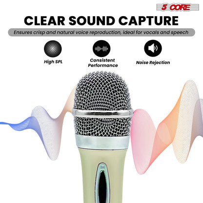 5 CORE Microphone Dynamic Vocal Handheld Mic Cardioid Unidirectional Microfono w On Off Switch + XLR Audio Cable for Sin image 17