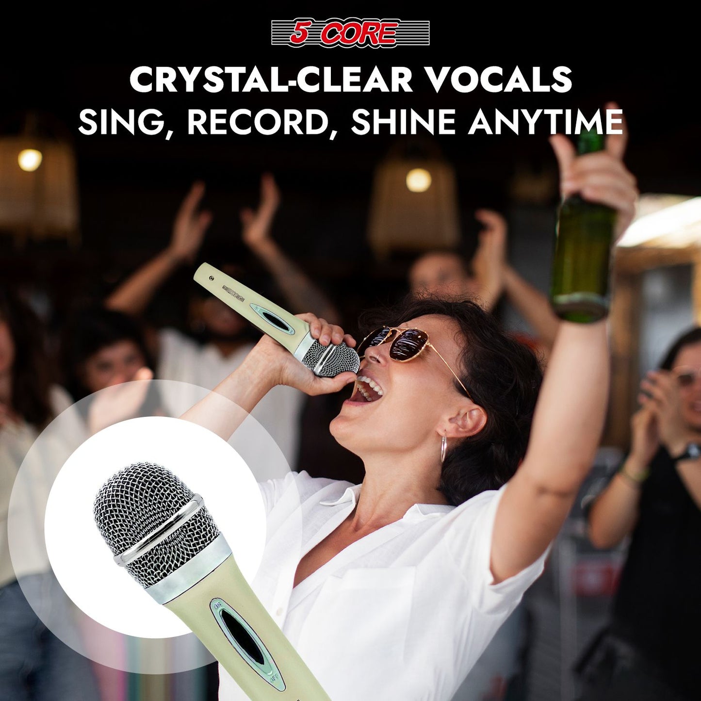 5 CORE Microphone Dynamic Vocal Handheld Mic Cardioid Unidirectional Microfono w On Off Switch + XLR Audio Cable for Sin image 11