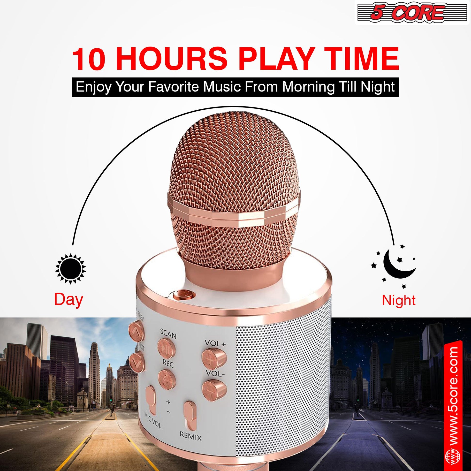 5 Core Microphone Wireless Karaoke Mic With Speaker 3 in 1 Portable Bluetooth Microfono Inalambrico image 2