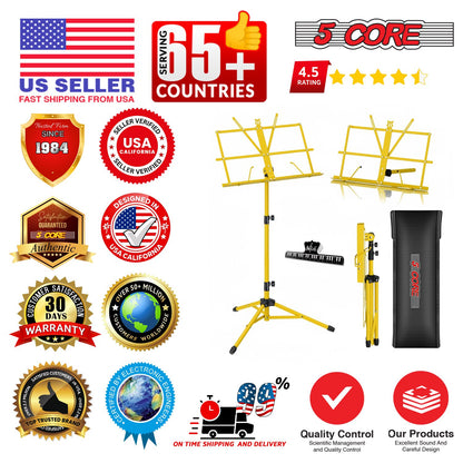 5 Core Music Stand Adjustable 57" Desktop Book Stands Sheet Holder All Metal Portable Bookstand image 9