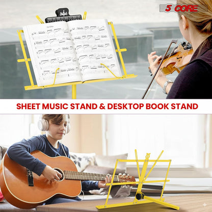 5 Core Music Stand Adjustable 57" Desktop Book Stands Sheet Holder All Metal Portable Bookstand image 6
