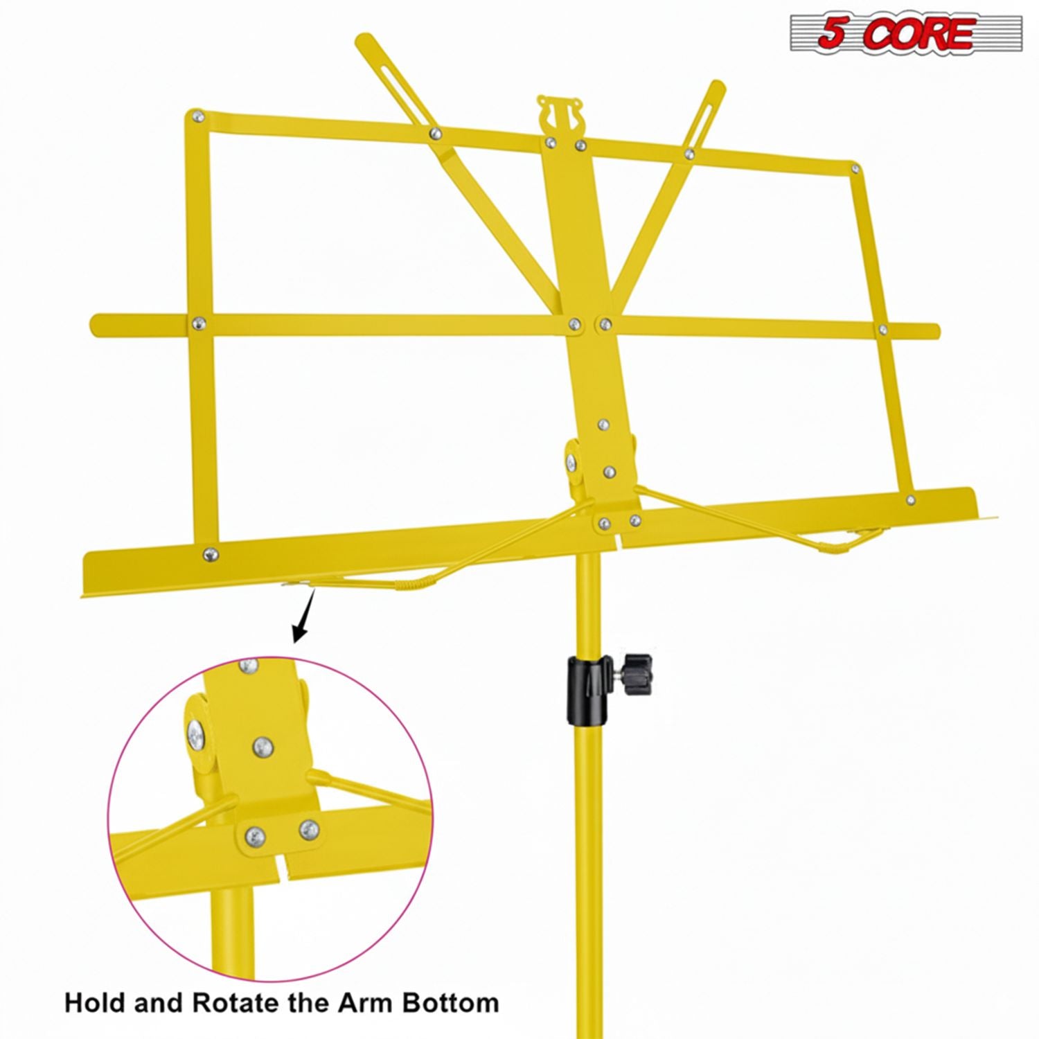 5 Core Music Stand Adjustable 57" Desktop Book Stands Sheet Holder All Metal Portable Bookstand image 7