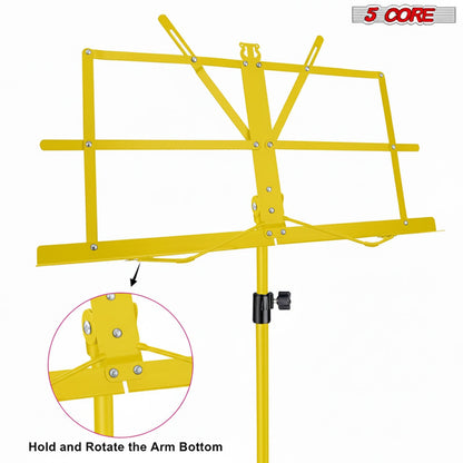 5 Core Music Stand Adjustable 57" Desktop Book Stands Sheet Holder All Metal Portable Bookstand image 7
