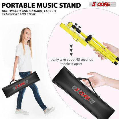 5 Core Music Stand Adjustable 57" Desktop Book Stands Sheet Holder All Metal Portable Bookstand image 5