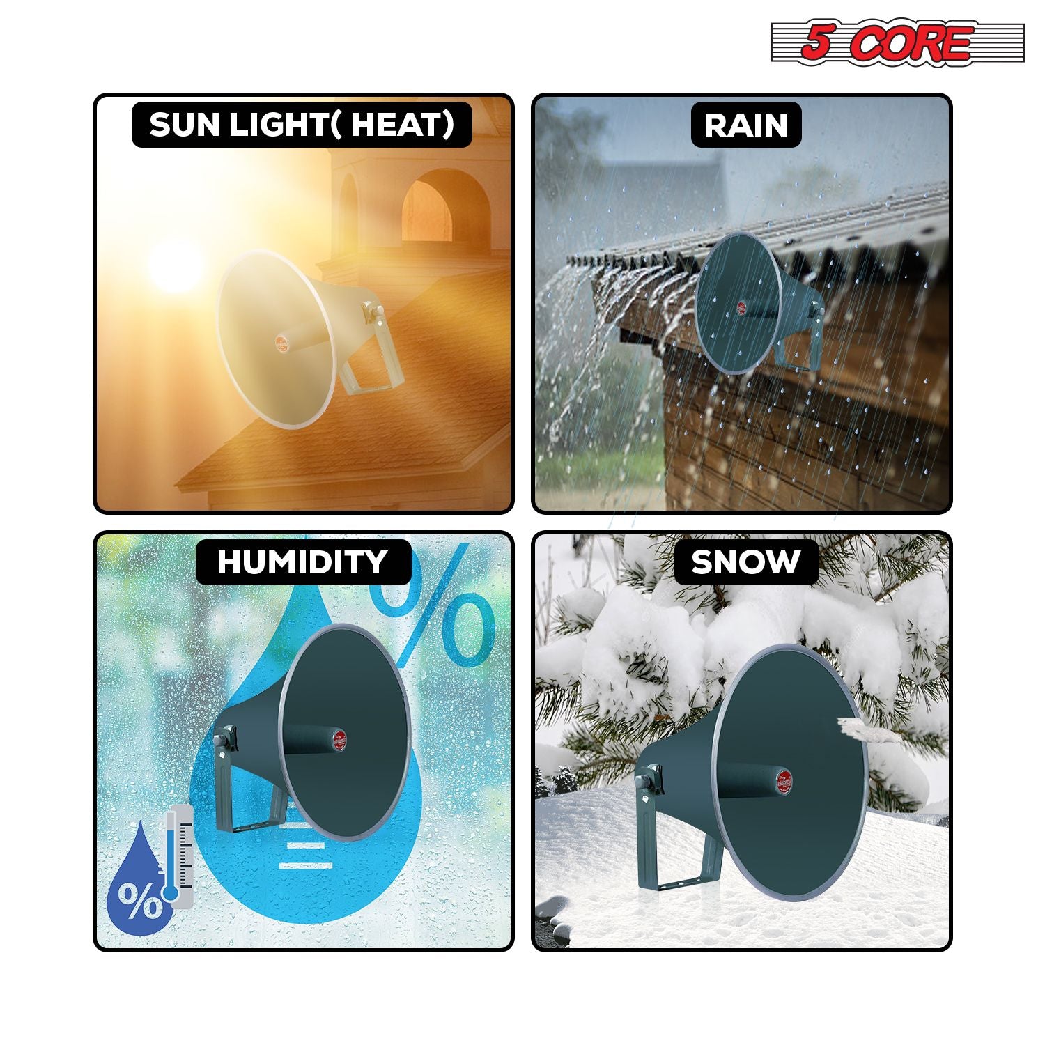 5 Core Outdoor PA Paging Horn Loud Speaker 16 Inch PA Speaker Weatherproof with mounting Bracket - RH 16 image 5