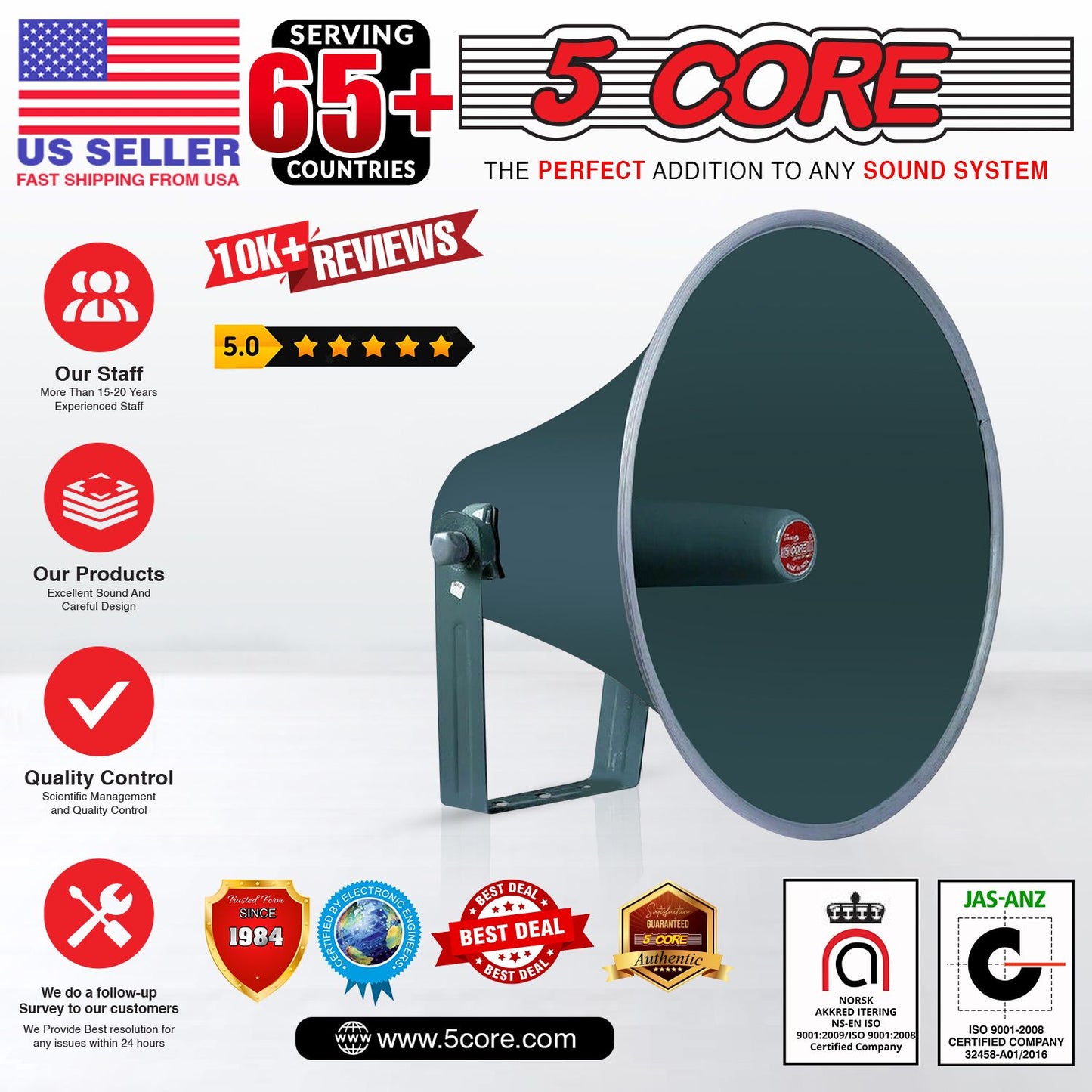5 Core Outdoor PA Paging Horn Loud Speaker 16 Inch PA Speaker Weatherproof with mounting Bracket - RH 16 image 9