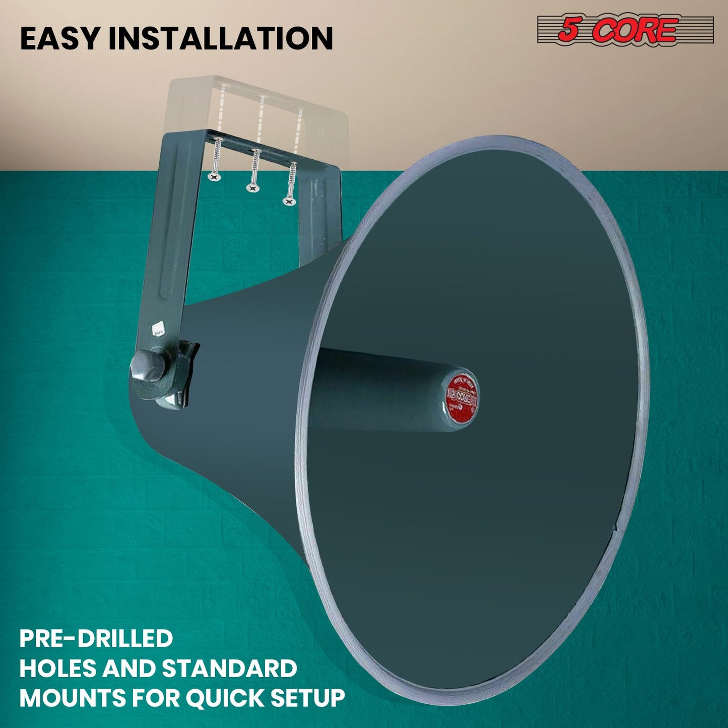 5 Core Outdoor PA Paging Horn Loud Speaker 16 Inch PA Speaker Weatherproof with mounting Bracket - RH 16 image 4