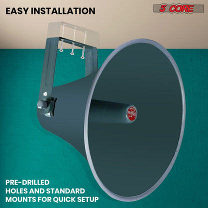 5 Core Outdoor PA Paging Horn Loud Speaker 16 Inch PA Speaker Weatherproof with mounting Bracket - RH 16 image 4