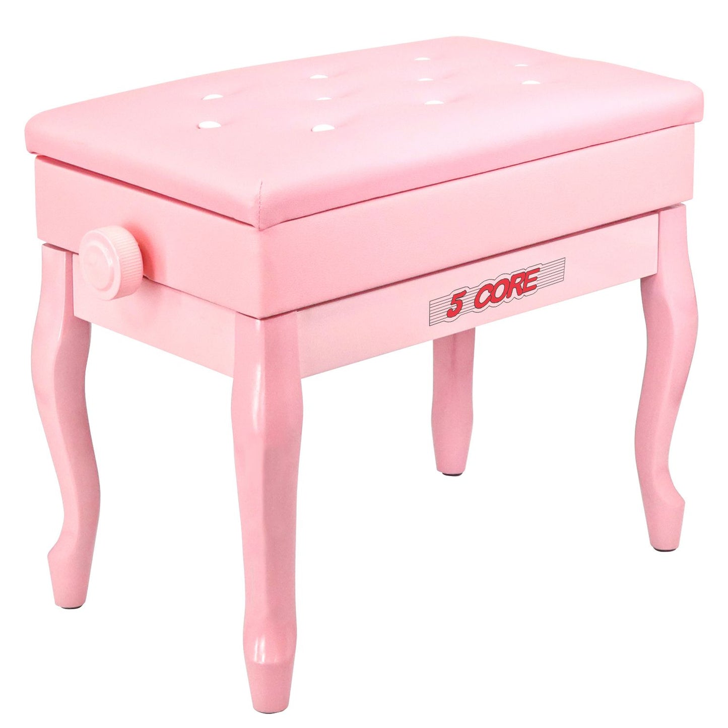 5 Core Piano Bench Wooden Height Adjustable Stool Heavy Duty Keyboard Seat with Storage - PNB WD HD PNK image 1