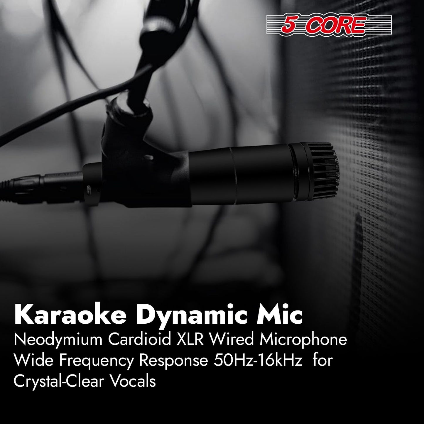 5 CORE Professional Dynamic Vocal Microphone Neodymium Cardioid Unidirectional Handheld Mic for Singing Karaoke Steel Me image 9