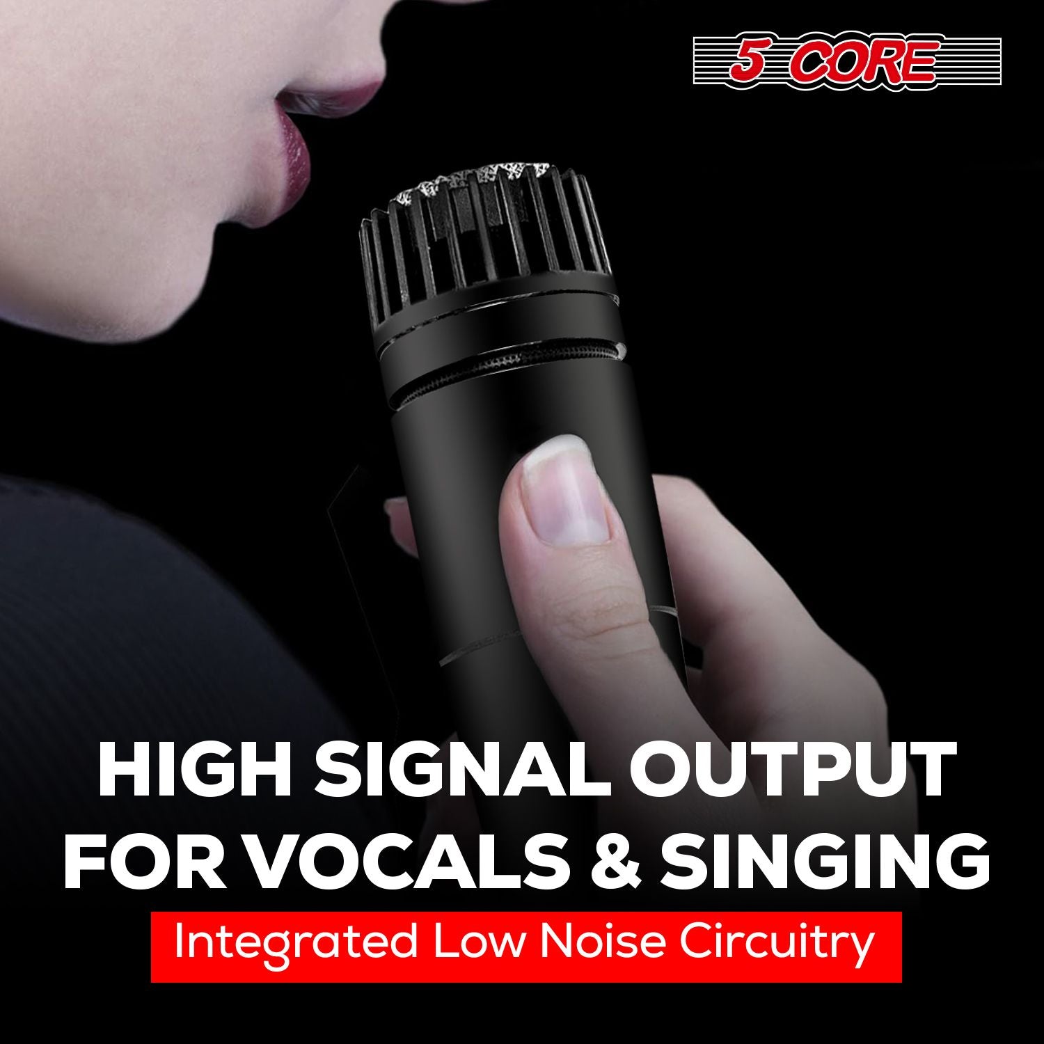 5 CORE Professional Dynamic Vocal Microphone Neodymium Cardioid Unidirectional Handheld Mic for Singing Karaoke Steel Me image 5