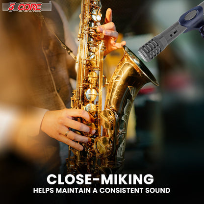 5 CORE Professional Instrument Microphone Pencil Mic Condenser Cardioid Unidirectional Stick Microfono with Windscreen M image 9