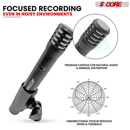 5 CORE Professional Instrument Microphone Pencil Mic Condenser Cardioid Unidirectional Stick Microfono with Windscreen M image 5