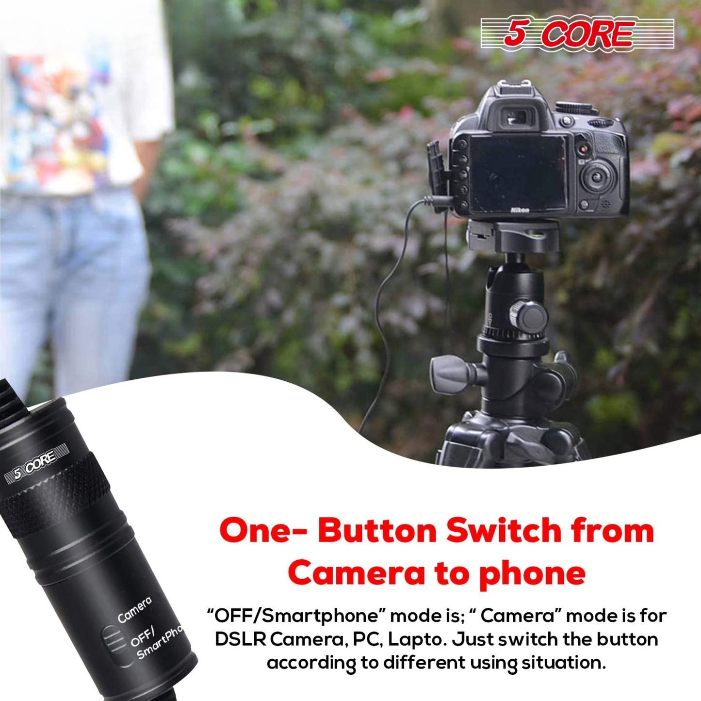 5 Core Professional Omnidirectional Lavalier Microphone 3.5mm Clip-On Lapel Mic for Smartphone DSLR Camera PC Interview  image 8