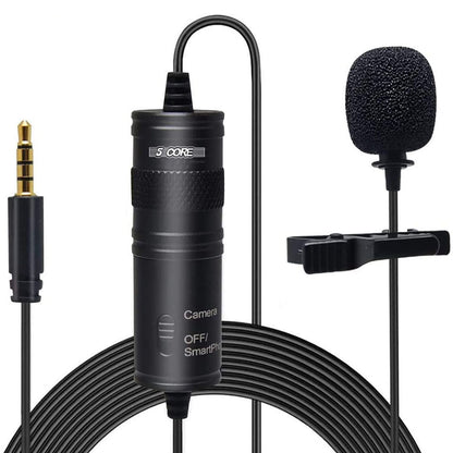 5 Core Professional Omnidirectional Lavalier Microphone 3.5mm Clip-On Lapel Mic for Smartphone DSLR Camera PC Interview  image 1