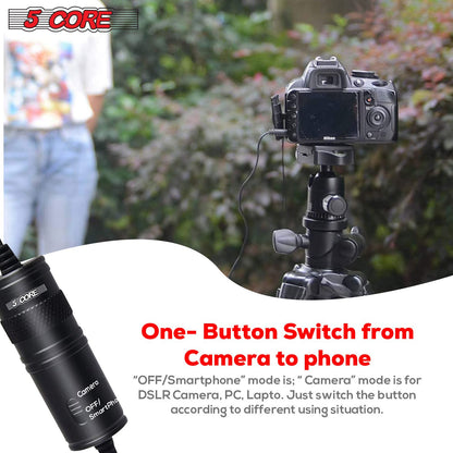 5 Core Professional Omnidirectional Lavalier Microphone 3.5mm Clip-On Lapel Mic for Smartphone DSLR Camera PC Interview  image 6