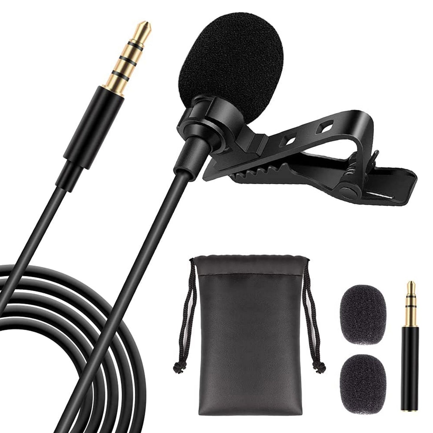 5 Core Professional Omnidirectional Lavalier Microphone 3.5mm Clip-On Lapel Mic for Smartphone DSLR Camera PC Interview  image 1
