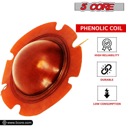 5 Core Replacement Diaphragm 50Pc Titanium Universal 2" Phenolic Compression Driver Horn Voice Coil - DP1 50PCS image 7