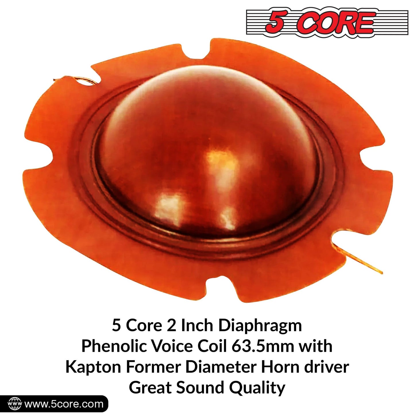 5 Core Replacement Diaphragm 50Pc Titanium Universal 2" Phenolic Compression Driver Horn Voice Coil - DP1 50PCS image 8