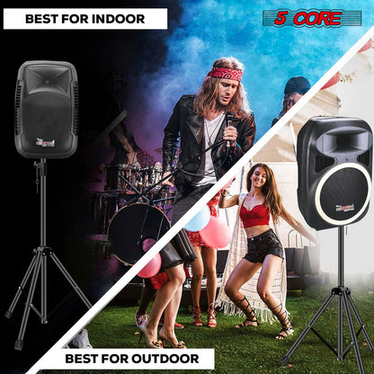 5 Core Speaker Stand Height Adjustable PA DJ Tripod Studio Monitor Stands w 35mm Compatible Insert - SS ECO 1PK BLK WoB image 4