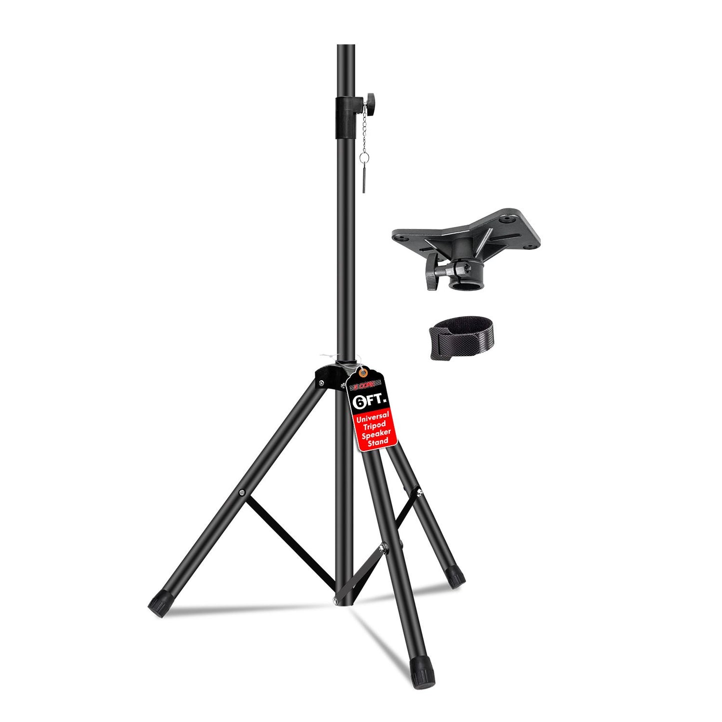5 Core Speaker Stand Height Adjustable PA DJ Tripod Studio Monitor Stands w 35mm Compatible Insert - SS ECO 1PK BLK WoB image 1