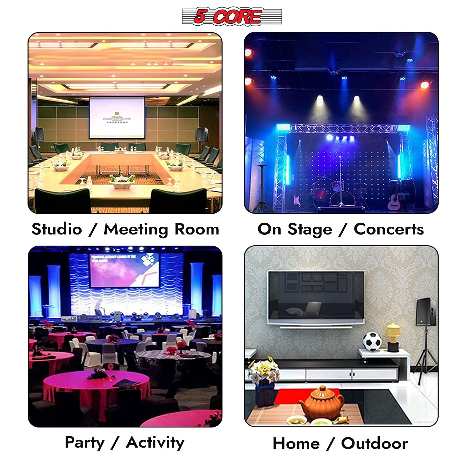 5 Core Speaker Stand Height Adjustable PA DJ Tripod Studio Monitor Stands w 35mm Compatible Insert - SS ECO 1PK BLK WoB image 10