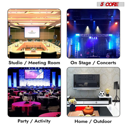 5 Core Speaker Stand Tripod Floor Adjustable Up to 48 Inch DJ Studio Monitor Stands Short Pole Mount - SS HD 1PK 4FT image 11