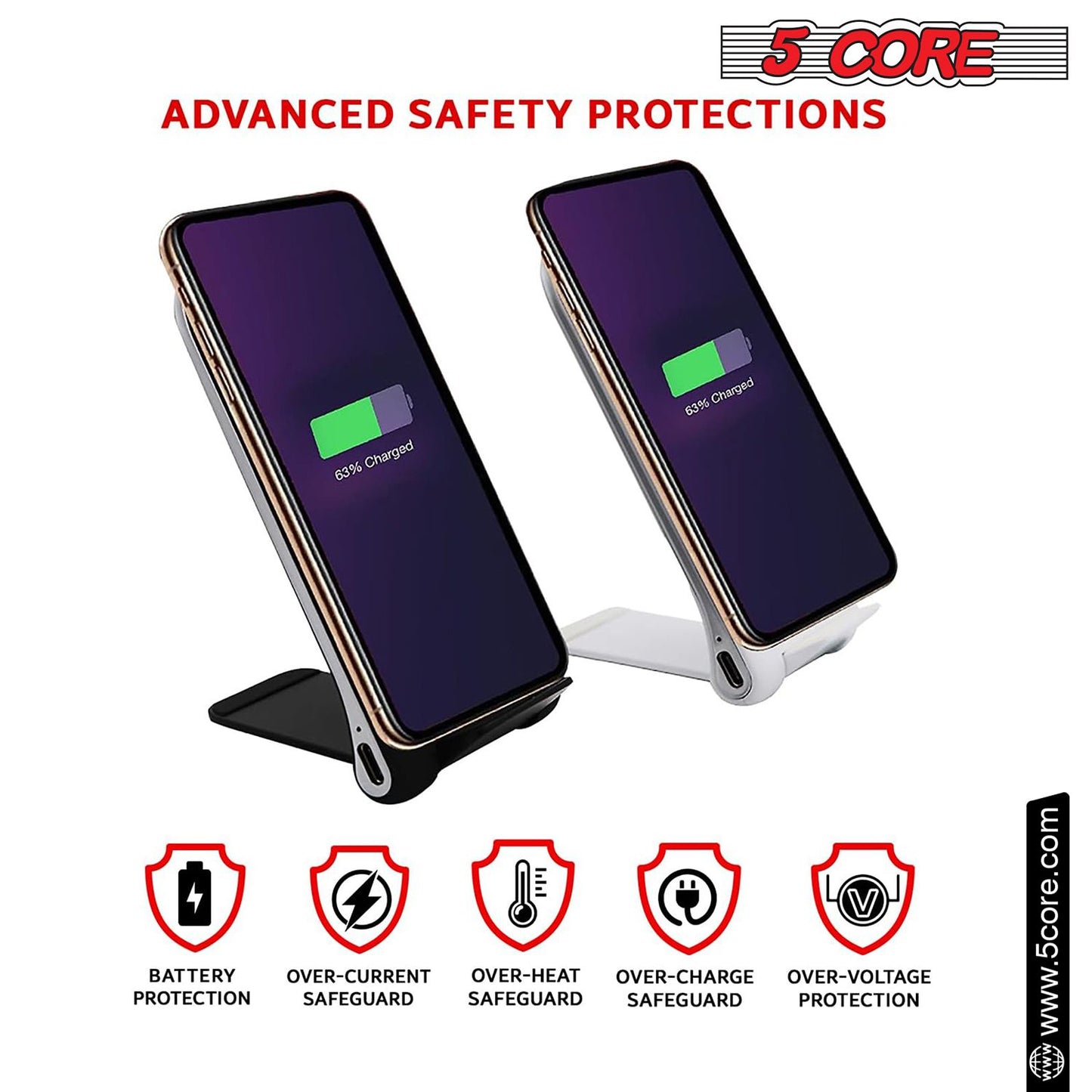 5 Core Wireless Charger 10W Max Fast Wireless Charging Pad Glass Top Pair Boostcharge Slim USB-C image 5