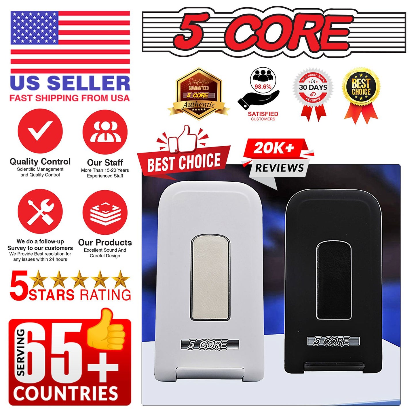 5 Core Wireless Charger 10W Max Fast Wireless Charging Pad Glass Top Pair Boostcharge Slim USB-C image 13