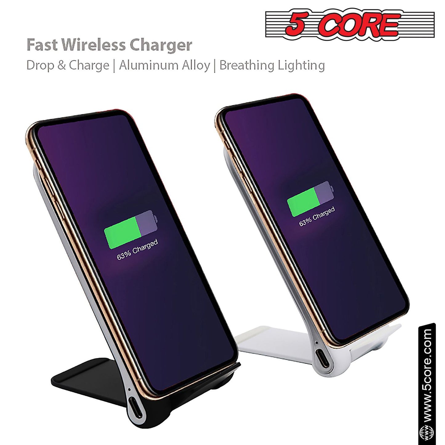 5 Core Wireless Charger 10W Max Fast Wireless Charging Pad Glass Top Pair Boostcharge Slim USB-C image 4