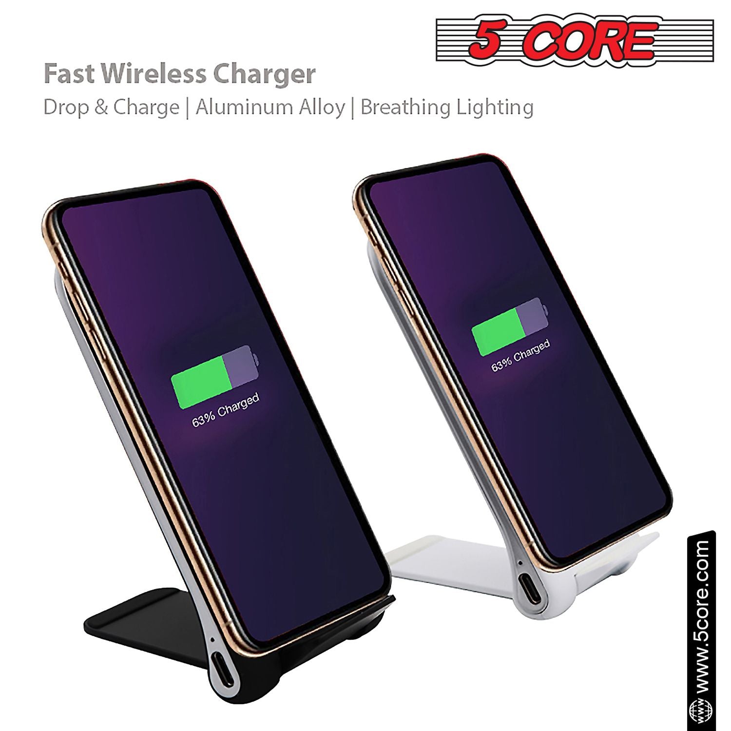 5 Core Wireless Charger 10W Max Fast Wireless Charging Pad Glass Top Pair Boostcharge Slim USB-C image 4