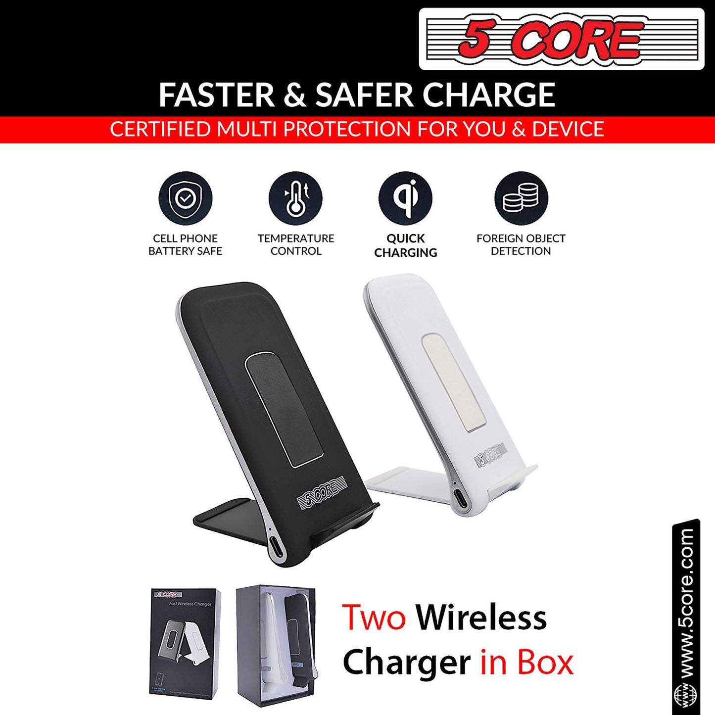 5 Core Wireless Charger 10W Max Fast Wireless Charging Pad Glass Top Pair Boostcharge Slim USB-C image 6