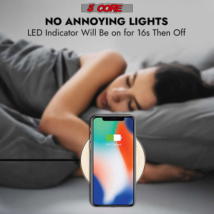 5 Core Wireless Charging Pad 15W Qi-Certified Max Fast Wire Less Phone Charger Glass Top Slim USB-C - CDKW04 W image 6