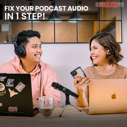 5 CORE XLR Dynamic Metal Mic Audio, Ideal for Singing, Captures Source Sound, Sturdy & Durable, Includes XLR Cable - MIC image 9