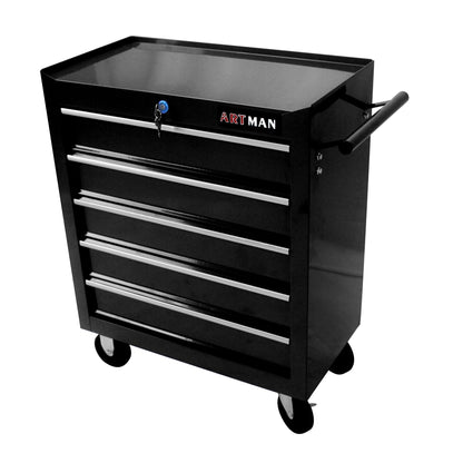 5 Drawer Tool Chest, Tool Storage Cabinet for Garage Storage with 4 Wheels and Locking System, BLACK image 10